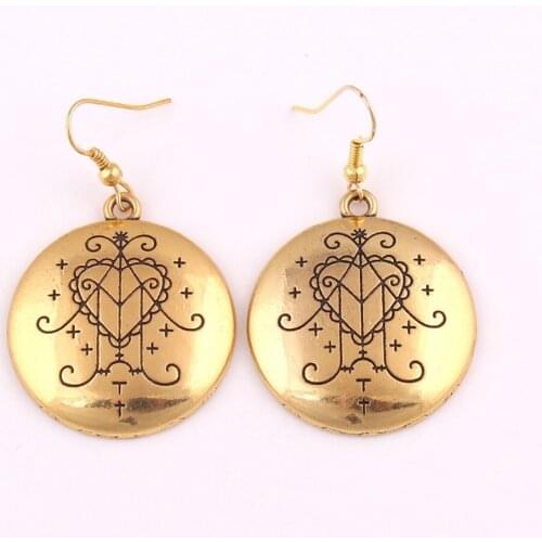 Women Men Earrings Solomon Religious Archangel THAVAEL Amulet And Heart Pattern Jewelry Talisman Zinc Alloy Dropshipping