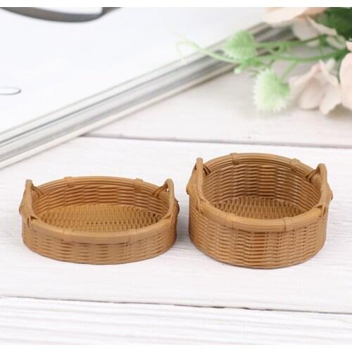 1:12 Dollhouse Simulation Miniature Resin Fruit Bread Food Basket Storage Basket Model Toys