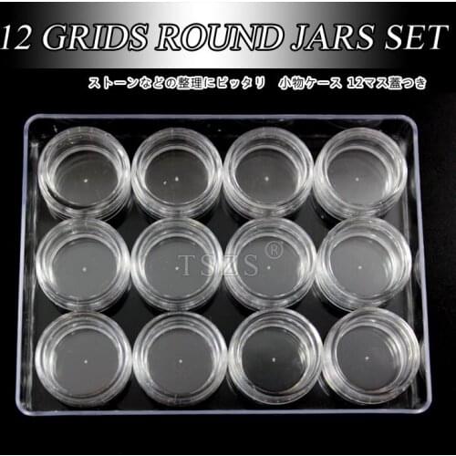 1set/lot Plastic Storage Empty Bottle Box Case Pot For Nail Art Gems Rhinestone Bead