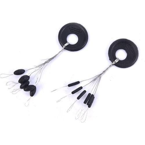 10Pcs Black Rubber Stopper Fishing Bobber Float Space Bean Stopper Float Line Stoppers Bobber Stops