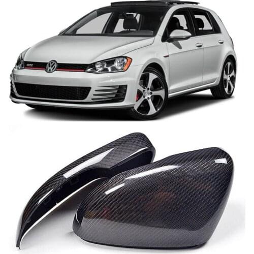 2 PCS Carbon Fiber Car Side Door View Mirrors Replacement Cover For VolksWagen Golf 7 MK7 2014-2018