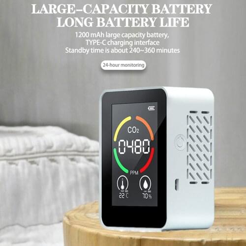 3 in1 CO2 Meter Digital Temperature Humidity Sensor Tester Multifunctional Air Quality Monitor Carbon Dioxide TVOC HCHO Detector