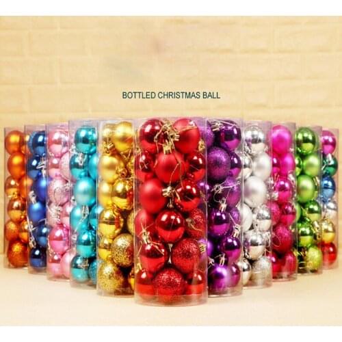 36pcs 4cm Christmas Tree Decorations Balls Bauble Xmas Party Hanging Ball Ornaments Home Christmas Decorations New Year Gift