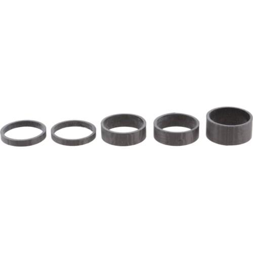 5Pcs 1-1/8 inch 5mm 10mm 15mm Carbon Fiber Washers Bicycle Cycle Headset Stem Spacers Kit for Bike Fix Refit Raise Handlebar