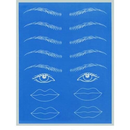 5pcs permanent makeup eyebrow lips tattoo practice skin fake rubber skin cosmetic manual 20*15cm