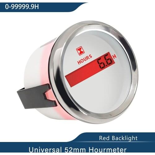 52mm Waterproof Digital Hour Meter Gauge LCD Engine RPM Hour Meter Tachometer Gauge Inductive Display for Motorcycle Bike Boat