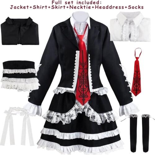 6 Pcs аниме Cosplay Yasuhiro Taeko Celestia Ludenberg Suit Jack Shirt Skirt Necktie Headdress Socks Danganronpa New Anime Adult