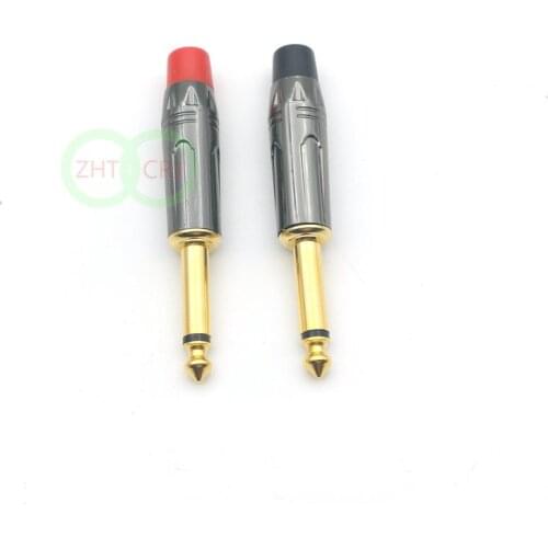 80pcs copper 6.35mm male mono plug audio connector welding connector