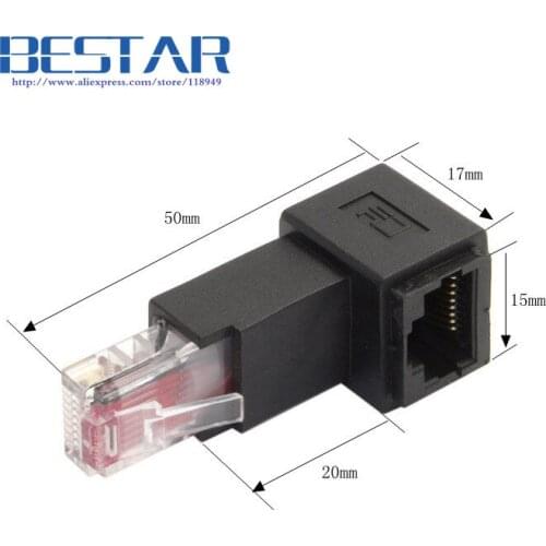 Multi-angle RJ45 Up Down Right Left Angled 8P8C FTP STP UTP Cat 5e Male to Female Lan Ethernet Network Extension Adapter Angle