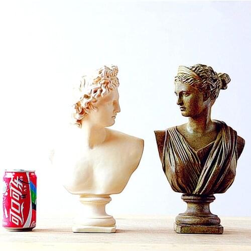 APOLLO HEAD PORTRAITS BUST GYPSUM GREEK MYTHOLOGY ZEUS STATUE HOME DECORATION RESIN ART&CRAFT SKETCH PRACTICE 33CM L2170