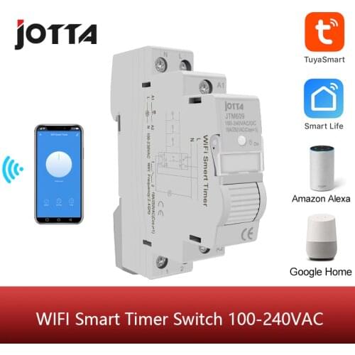 Home Smart 18mm 1P WiFi Remote APP Control Circuit Breaker Timing Switch Staircase Timer Din Rail Universal 110V 220V AC Input