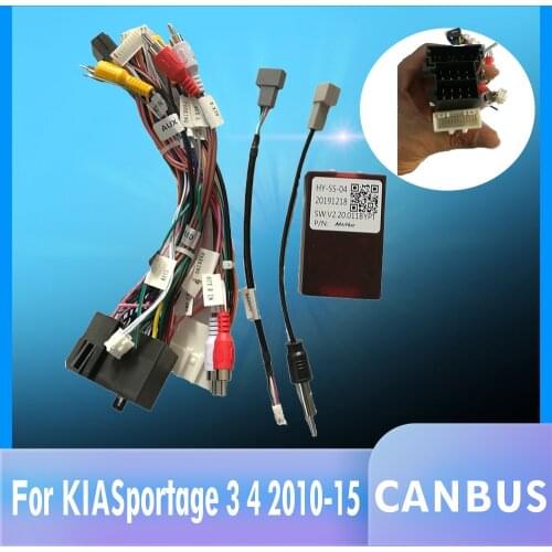 Car Stereo Radio Wire Power Harness Adapter with Canbus Decoder for KIA Sorento Sportage/Hyundai IX35 Santa Fe Verna