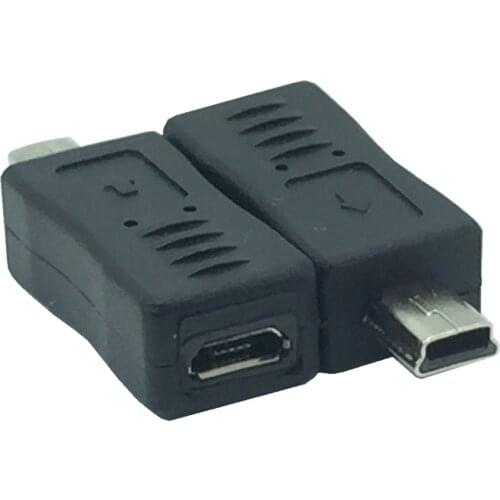 Black Micro USB Adapter Female to Mini USB Male Adapter Charger Converter Adaptor 5pcs/Lot