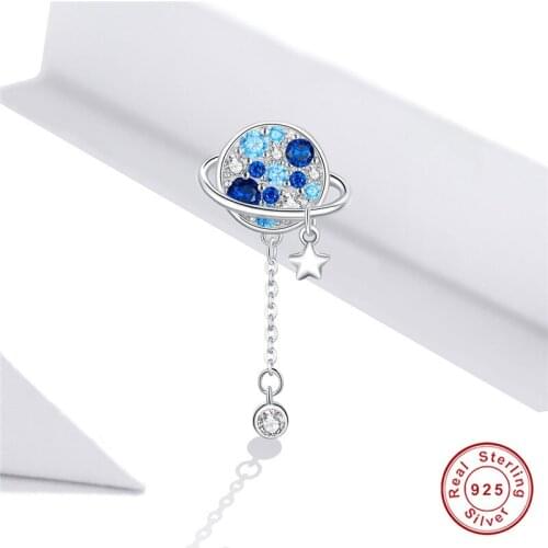 DECORAL New blue planet 100% 925 sterling silver charms for pan bracelet beads accessories woman DIY fashion original jewelry