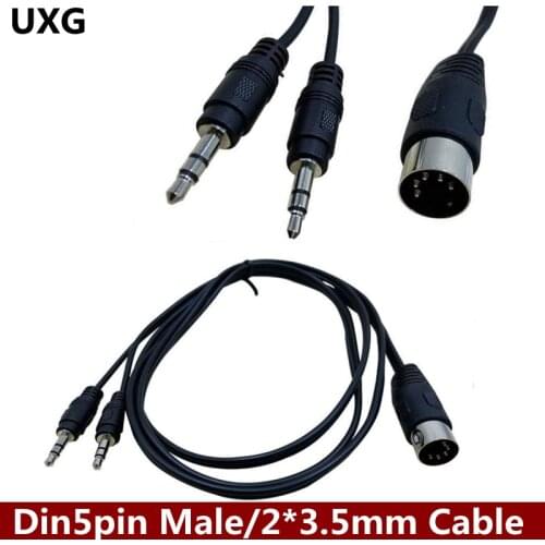 0.5m 1.5m MIDI Y Splitter Cable 5 Pin DIN Plug Male to Dual 3.5MM TRS SmartPhone AUX Headphone Stereo Jack Adapter Input Cable