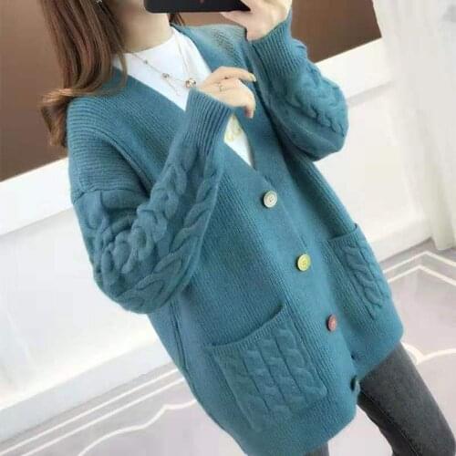 Womens Sweater Cardigan jacket Female Loose Korean Fashion Student Spring And Autumn Sweater Trend Women cardigans NS4771