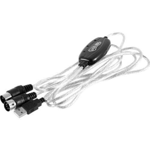 MIDI Interface Cable Converter PC to Music Keyboard Cord USB IN-OUT