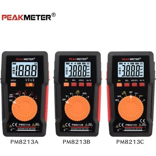 PEAKMETER PM8213A/B/C Multifunctional High Precision Digital Multimeter Multimetro 400mA Current 600v voltage resistance meter
