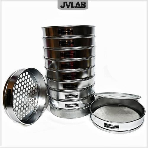 Soil Sieve Package Lab Standard Test Sieve Horticultural Round Hole Sample Sieve R30cm Aperture 0.074-60 mm Lid & Bottom 11 Pcs