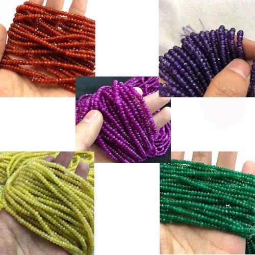 Approx 106pcs/lot Strand Round Small Faceted Stone Beads 5 Colors 2*3.5mm Charm Stone Fit DIY Jewelry Making Bracelets&Bangles
