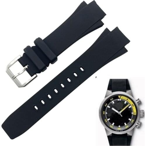 Rubber watch strap silicone bracelet wristband men watchband Convex interface Wide 26x16mm wristwatches band for iw354807 371918
