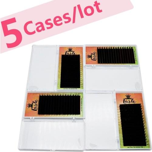 MASSCAKU Individual Eyelash 5 cases set 16rows 0.07mm Synthetic Mink Eyelash Extension Fake Eyelash Extension Soft Natural