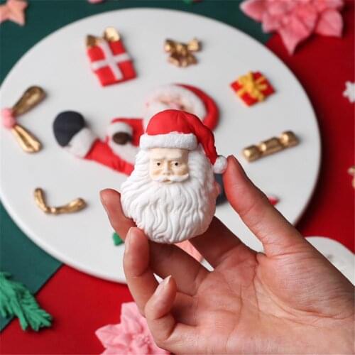 Christmas Santa Claus Craft Art Silicone Mold Cake Molds DIY Handmade Molds Chocolate Mold Fondant Cake Decorating Tools