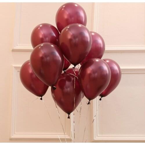 20pcs 12inch 3.2g Pearl Wine Red Latex Balloons Wine Red Birthday Wedding Decoration Party Inflatable Burgundy Color ballons