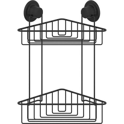 Bathroom Corner Shelf Matt Black Techno-wire Vacuum 2 Tiers