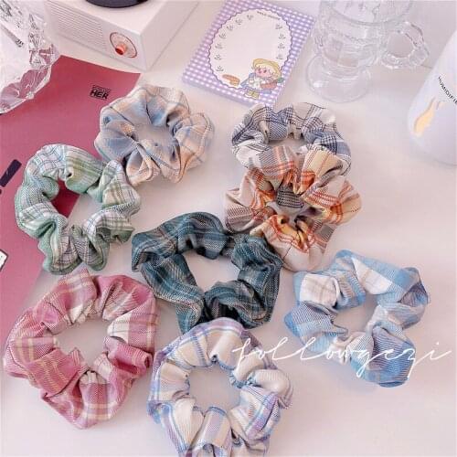 1PC 2020 New Women Lovely Cotton hemp Hair Scrunchies Hairbands Bright Color Hair Tie Stretch Ponytail Holders Hair Accessories