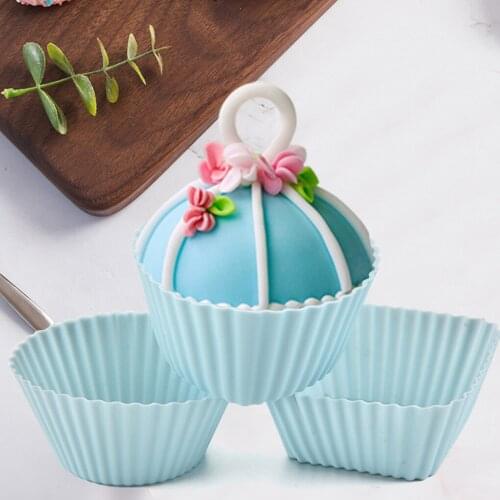 12PCS Cupcake Molds Silicone Moulds Pudding Tools Cake Cup Non-stick Baking Accessories
