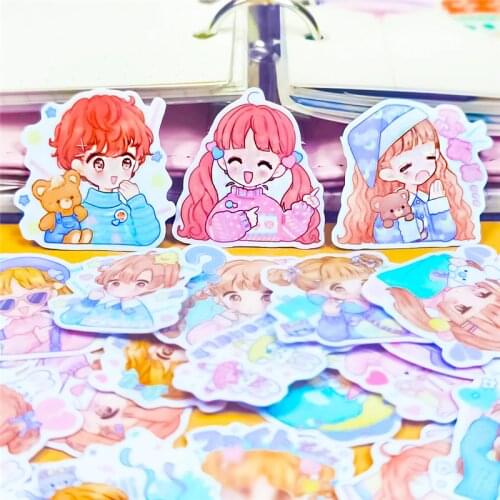 40pcs Creative Cute Self-made Comic cartoon Girls Scrapbooking Stickers /Decorative Sticker /DIY Craft Photo Albums