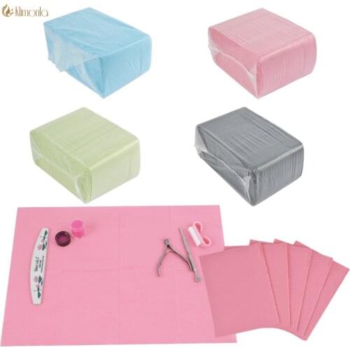50/125Pcs Soft Breathable Nail Art Clean Pad Disposable Paper Pad Nails Art Cleaning Makeup Salon Accessories Waterproof Mat