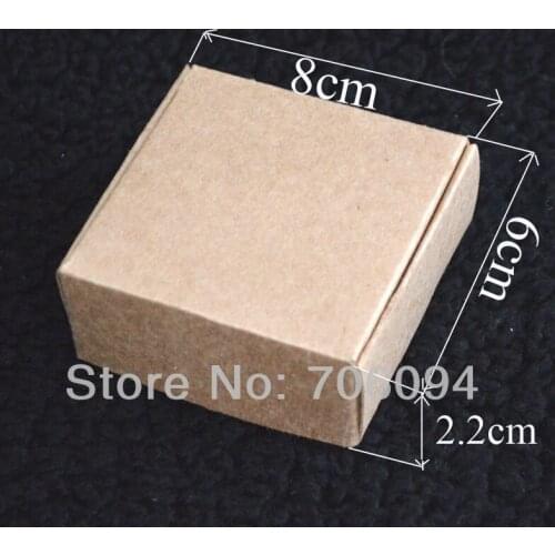 8*6*2.2CM,100pcs/lot, Free Shipping Jewerly kraft paper box Brown kraft handmade gift boxes,custom box logo kraft paper box