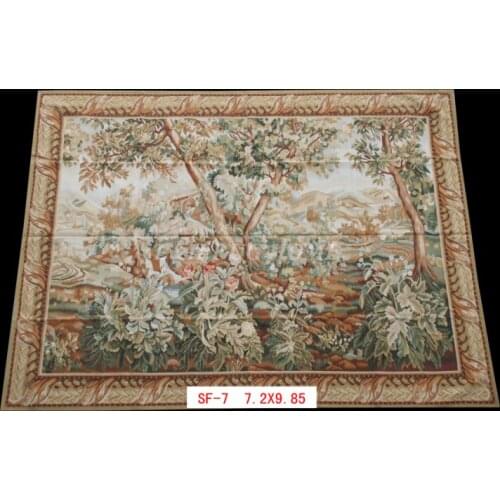 Free Shipping 7.2'x9.85' 'Handmade wool aubusson tapestry gobelin carpet, wall hanging tapestry wool tapestry paintings