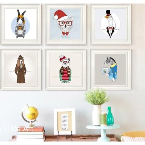 No frame modern cartoon animal Mr duck dog canvas printings oil painting printed on canvas home wall art decoration pictures