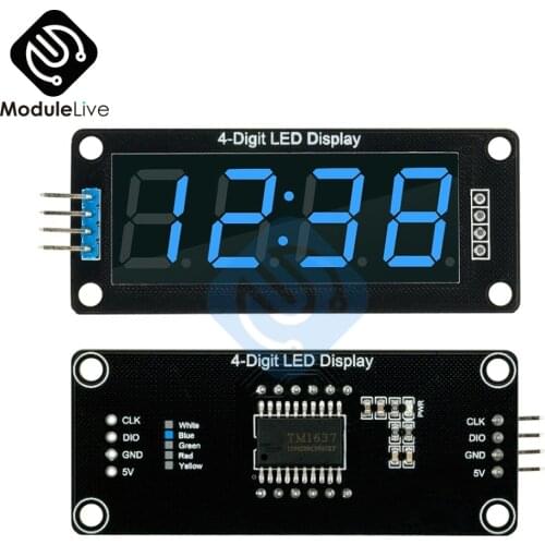 TM1637 0.56'' 0.56 inch Blue 7 Segments 4-Digit Digital LED Display Tube Blue Clock Double Dots Module For Arduino Board