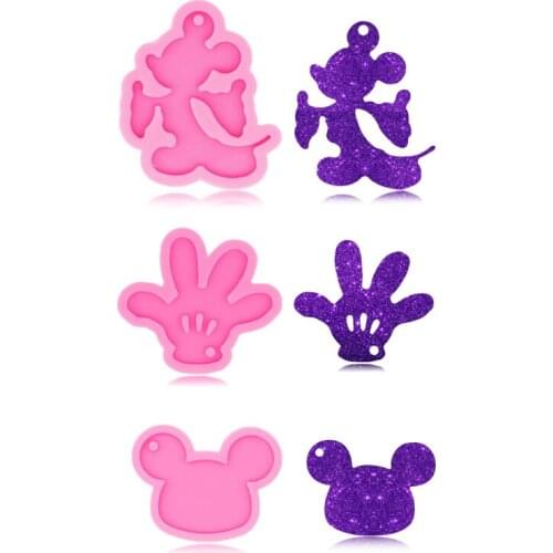 DIY Resin Epoxy Mouse Head Keychain Pendant Silicone Mold Making Aromatherapy Pendant Material Jewelry Molds for Resin Casting