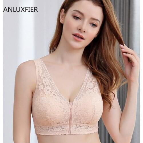 H9669 Special Bra Underwear Mastectomy Artificial Prosthesis Bra Women Front Button Zipper Lace Sexy Thin Gather Bras Lingerie