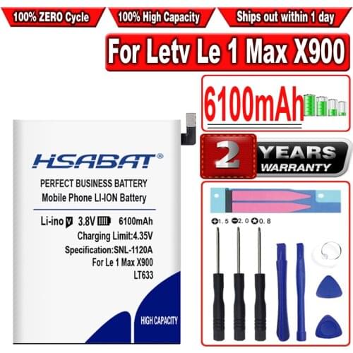 HSABAT LT633 6100mAh High Capacity Battery for Letv Le 1 Max X900 Le one Max X900 Mobile Phone Batteries