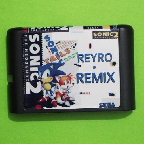 Sonic 2 Retro Remix 16 bit MD Game Card For Sega Mega Drive For Genesis