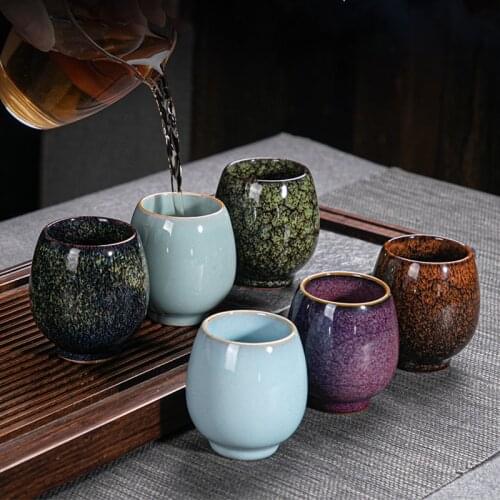 Kiln Change Ceramic Tea Cup Porcelain crafts Ceramic Mug Home Decor Drinkware Travel Cup Creative cermaic wine glass coffee cup