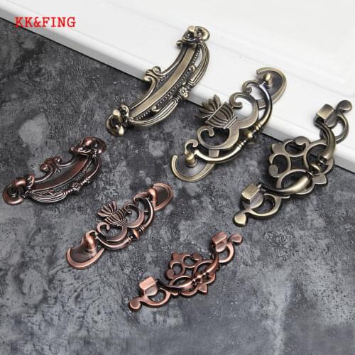 KK&FING Vintage Bronze Zinc Alloy Kitchen Drawer Cabinet Door Handles Wardrobe Cupboard Door Pulls Furniture Handle Hardware