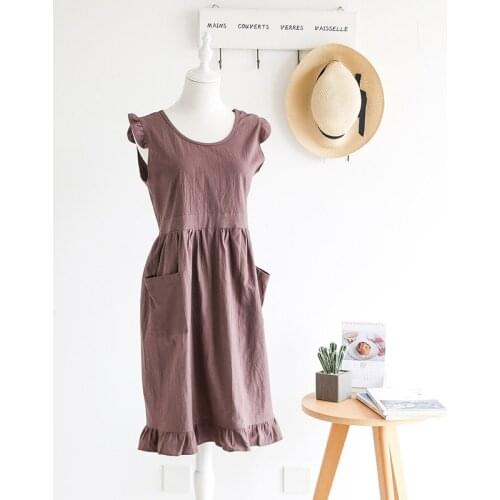 Summer Sleeveless Apron Cute Japanese Household Kitchen Waterproof and Oilproof Work Adult Korean Fashion