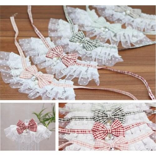 Summer pet lace scarf pet collar cat dog bell collar pet accessories Tulle saliva towel dog products