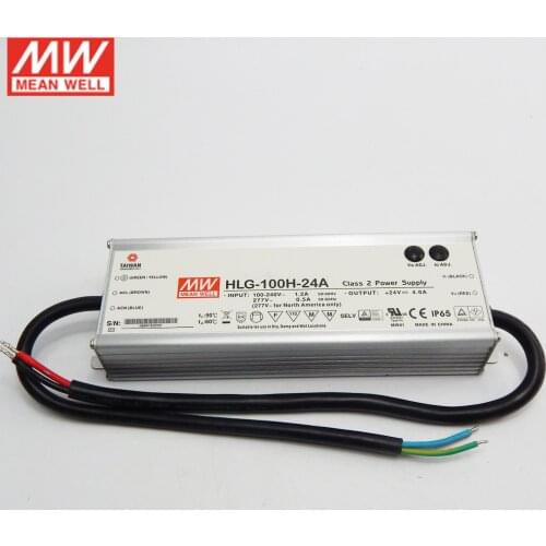 MEAN WELL LED driver HLG-100H-24A 24V 96W LED Power Supply 110V/220V AC to 24V DC 4A 96W waterproof IP65 Adjustable Transformer