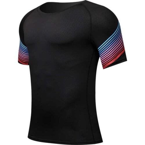 2017 Men Workout Gymming Shaper Top Tee Sporting Runs Yogaing Compress Fitness Beach Exercise T-shirts Clothing T Shirts S33