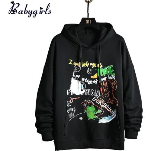 2021 Men Casual Crewneck Anime COTTON Sweatshirts Hoodies Unisex Harajuku Vintage Printed Monster Daily Pullover Streetwear