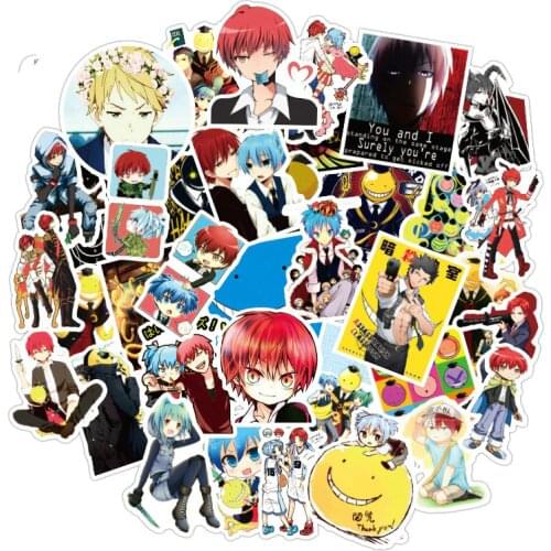 50Pcs Japan Anime Assassination Classroom Graffiti Cartoon Stickers for Luggage Laptop Skateboard Bicycle Decal Pegatina Sticker