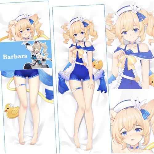 Hot Game Genshin Impact Dakimakura Hugging Body Pillow Case Barbara DIY Custom Made Pillow Cover Bedroom Bedding Xmas Gifts